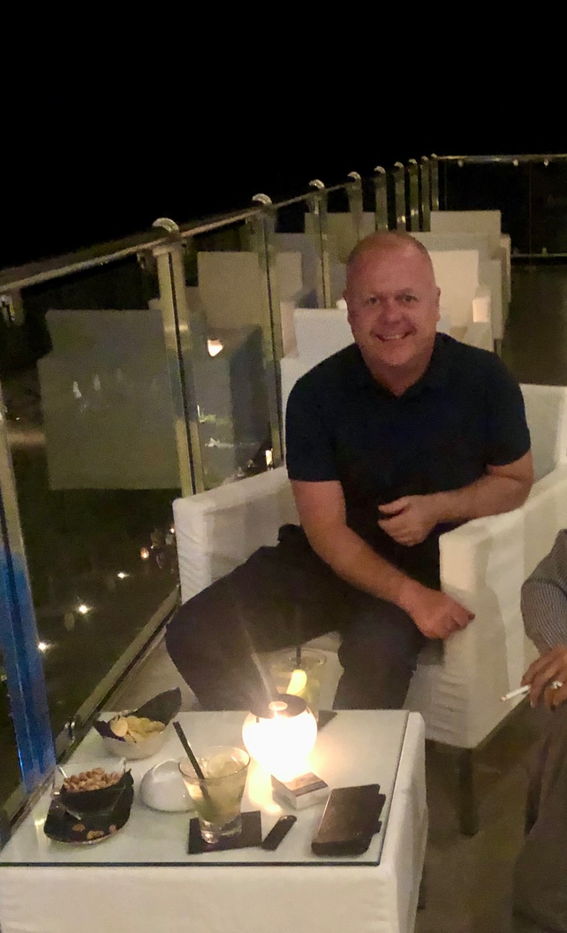 Mike McCabe at a Mediterranean rooftop bar